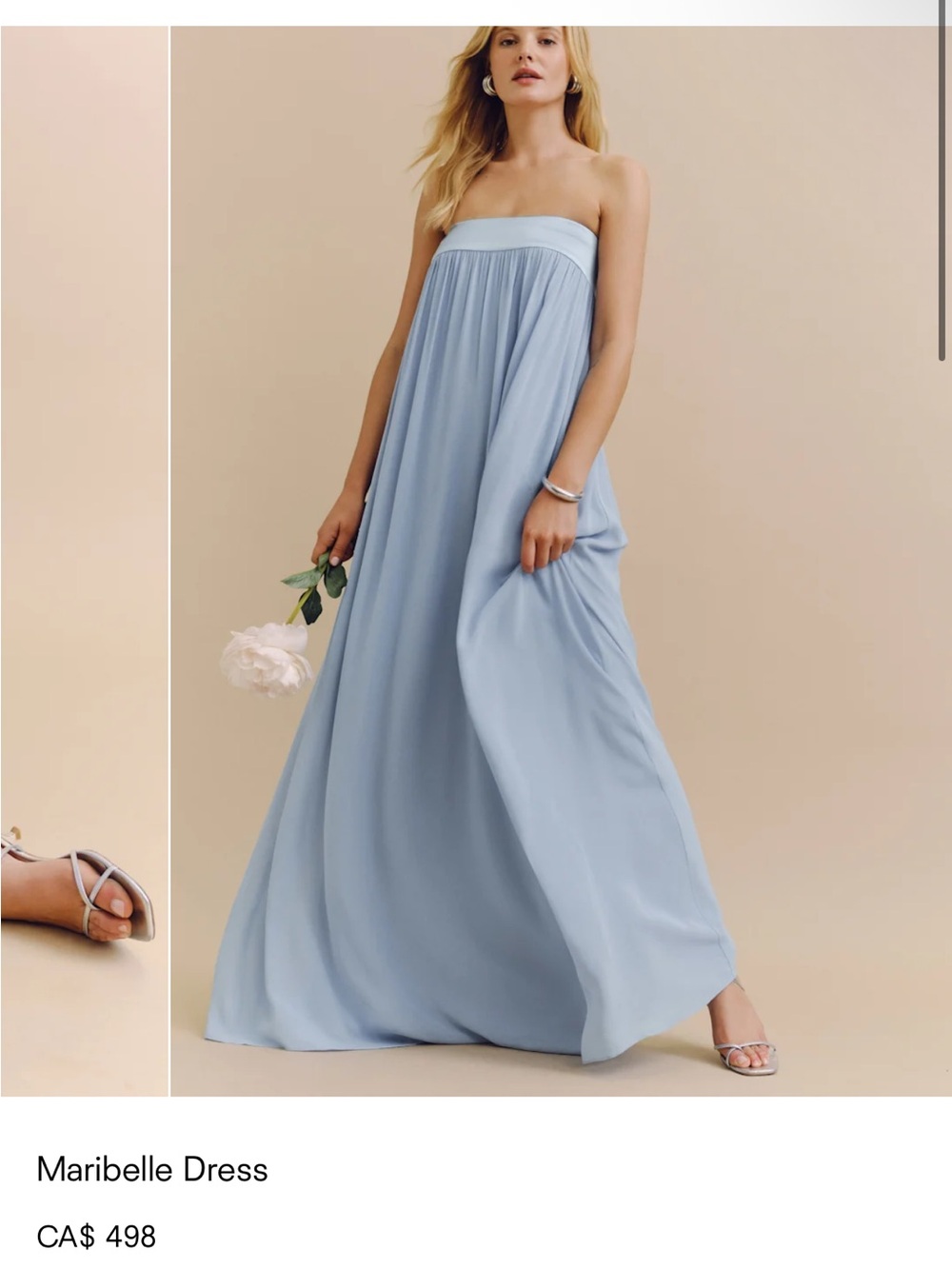 Strapless Maxi Dress - Light Blue
